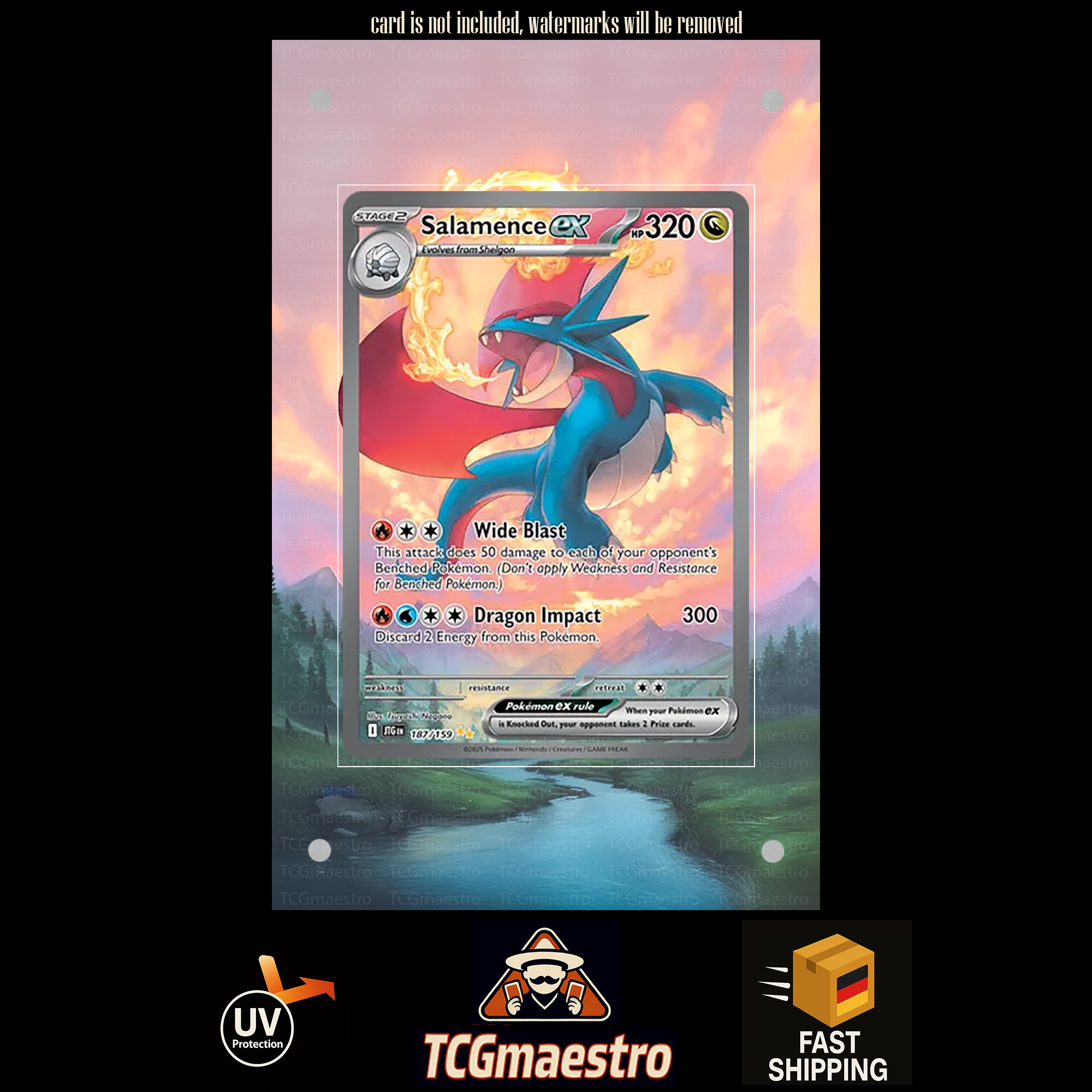 Salamence JTG 187/159 extended artwork acrylic case magnetic protective cover Pokemon