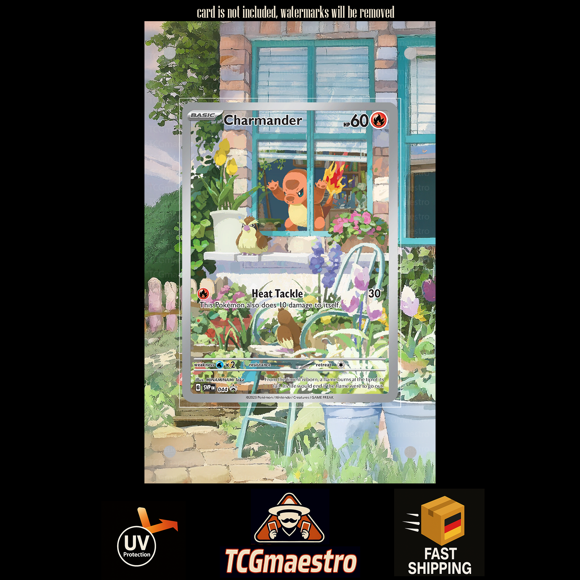 Charmander Promo 044 extended artwork acrylic case magnetic protective cover Pokemon