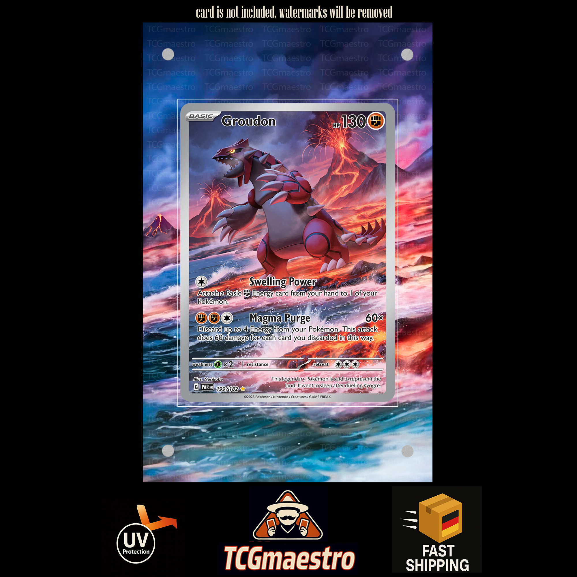 Groudon PAR 199/182 extended artwork acrylic case magnetic protective cover Pokemon