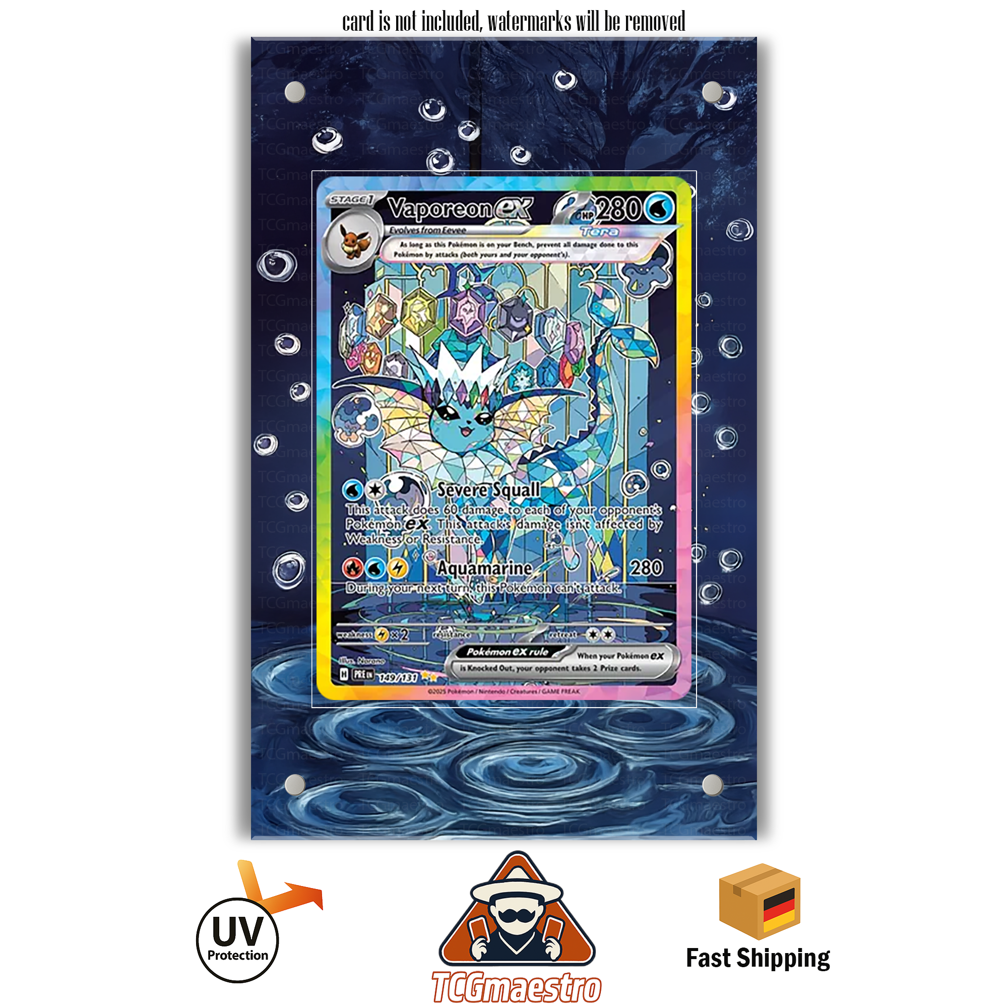 aquana pokemon card Pokémon Cards Prismatic Evolutions Aquana, Vaporeon Skarmory 2024 Pokemon Surging Style:Thicc Venusaur Card: Seadra