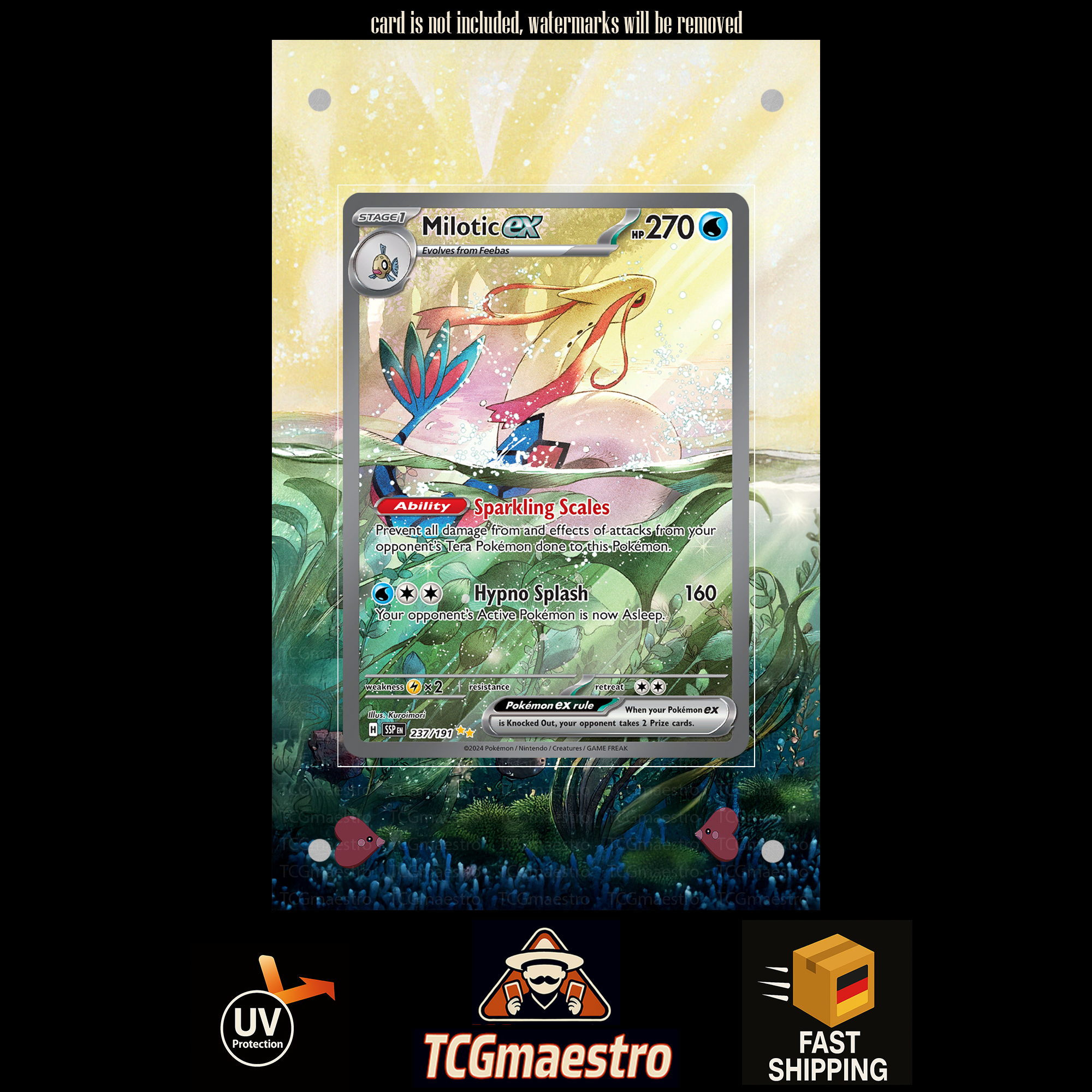 Milotic SSP 237/191 extended artwork acrylic case magnetic protective cover Pokemon