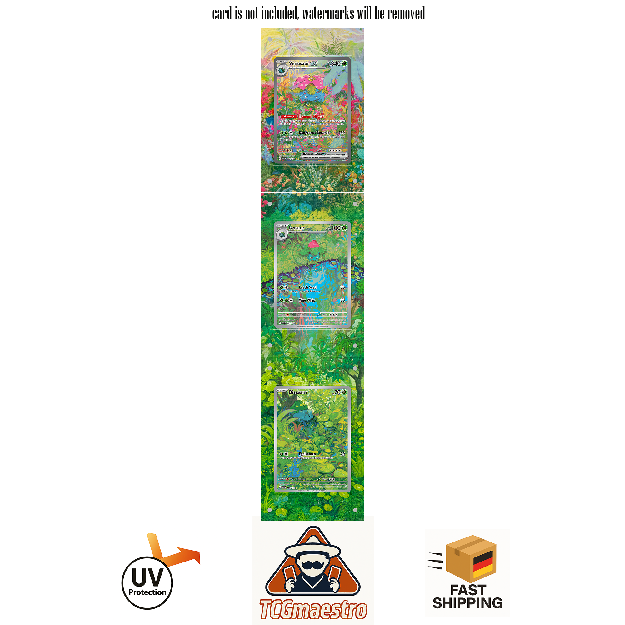 Bulbasur Ivysaur Venusaur 151 extended artwork acrylic case magnetic protective cover Pokemon