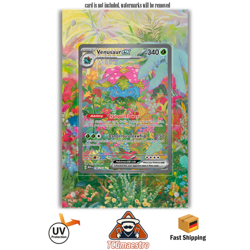 Bisaflor Venusaur 151 198/165 Pokémon Extended Artwork Rahmen & Schutzhülle