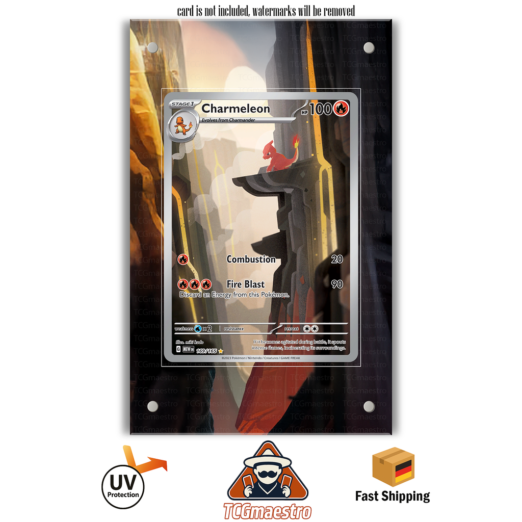 Glutexo Charmeleon 151 169/165 Pokémon Extended Artwork Rahmen & Schutzhülle