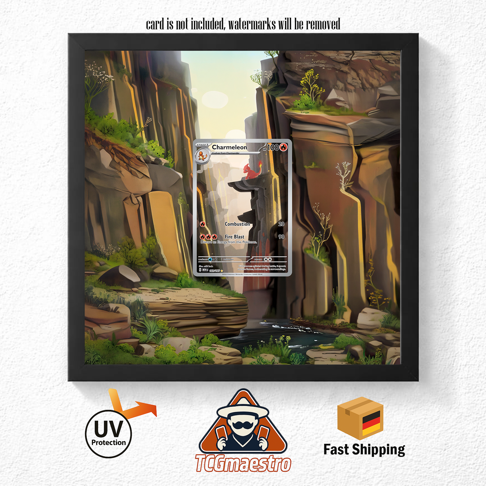 Bilderrahmen Pokémon 151 Glutexo Charmeleon Display Art Frame