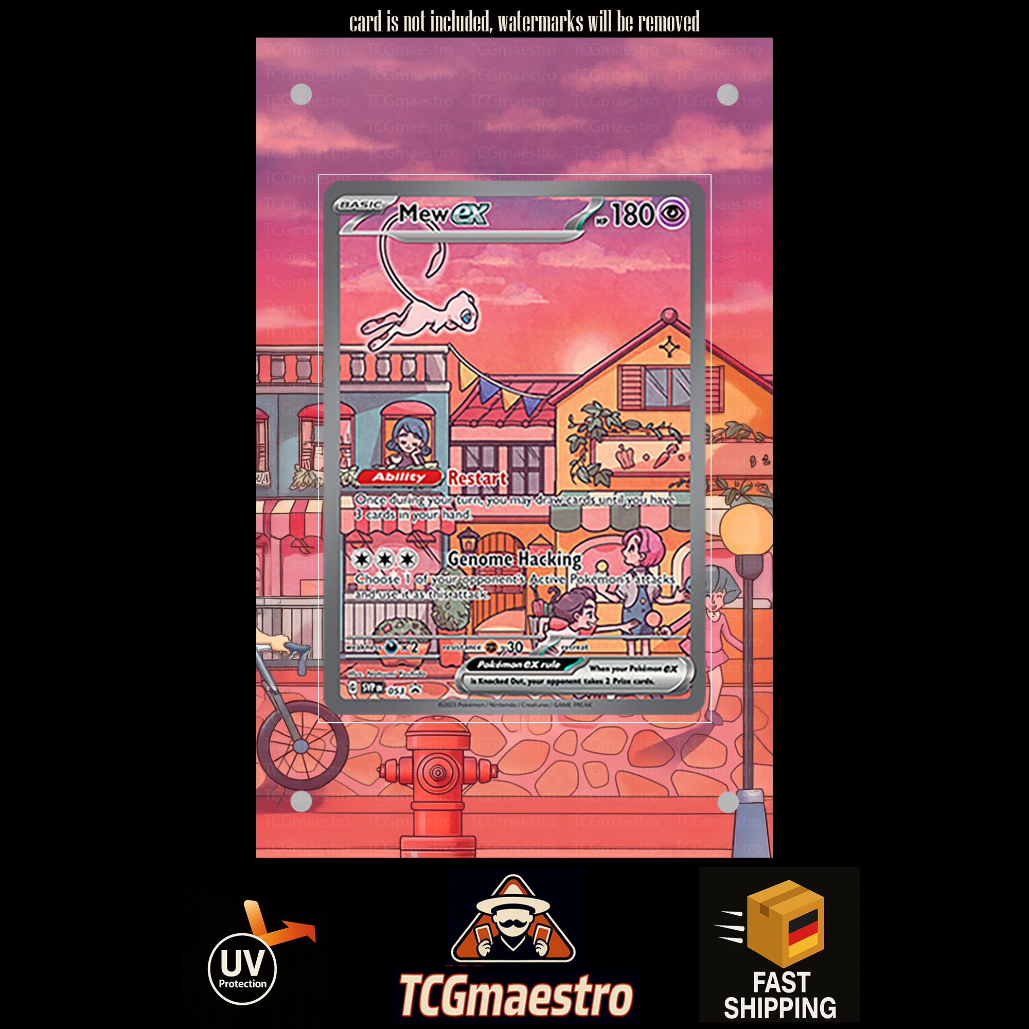 Mew 151 Promo 053 extended artwork acrylic case magnetic protective cover Pokemon