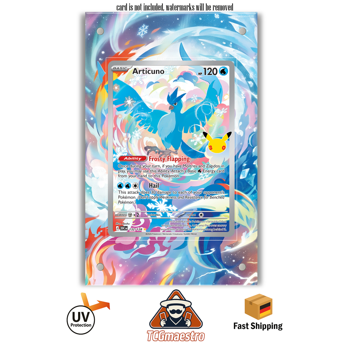 Pikachu SSP 238/191 Pokémon Extended Artwork Frame & protective Display Case