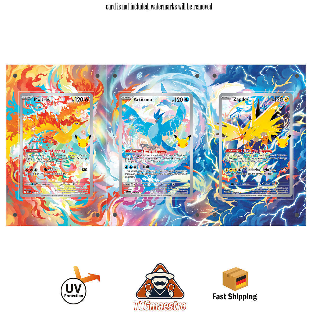Lavados Arktos Zapdos 30th Pokémon Extended Artwork Rahmen