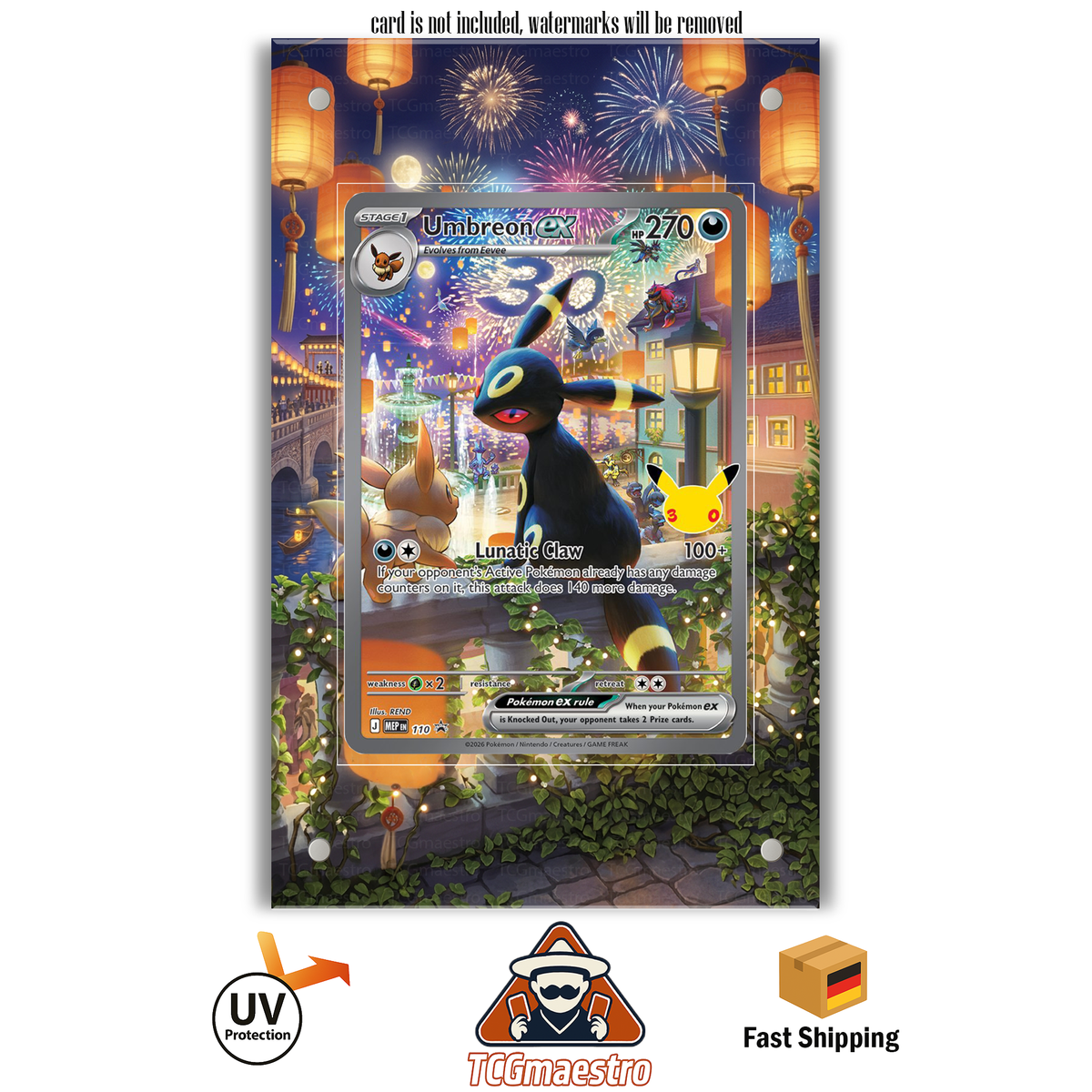 Nachtara Umbreon 30th MEP 110 Pokémon Extended Artwork Rahmen