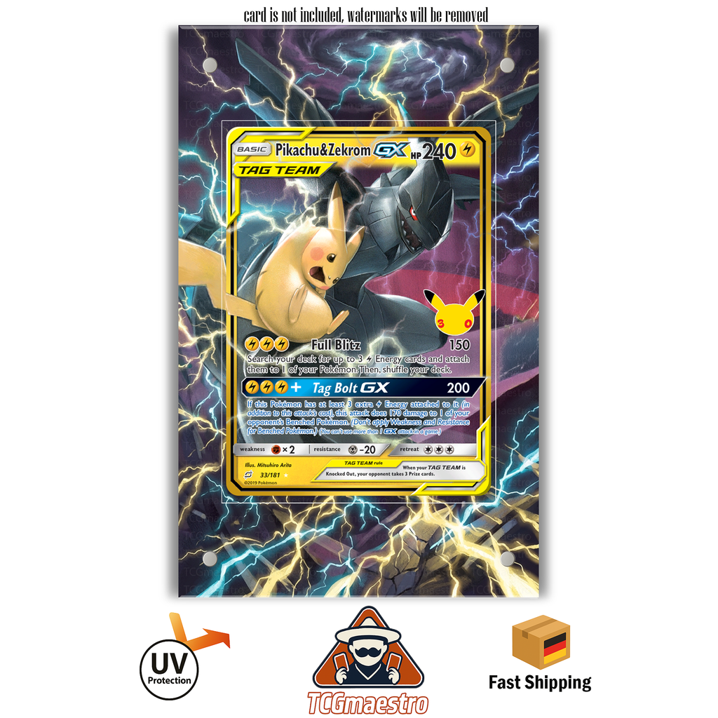 Pikachu & Zekrom GX 30th 160 Pokémon Extended Artwork Rahmen