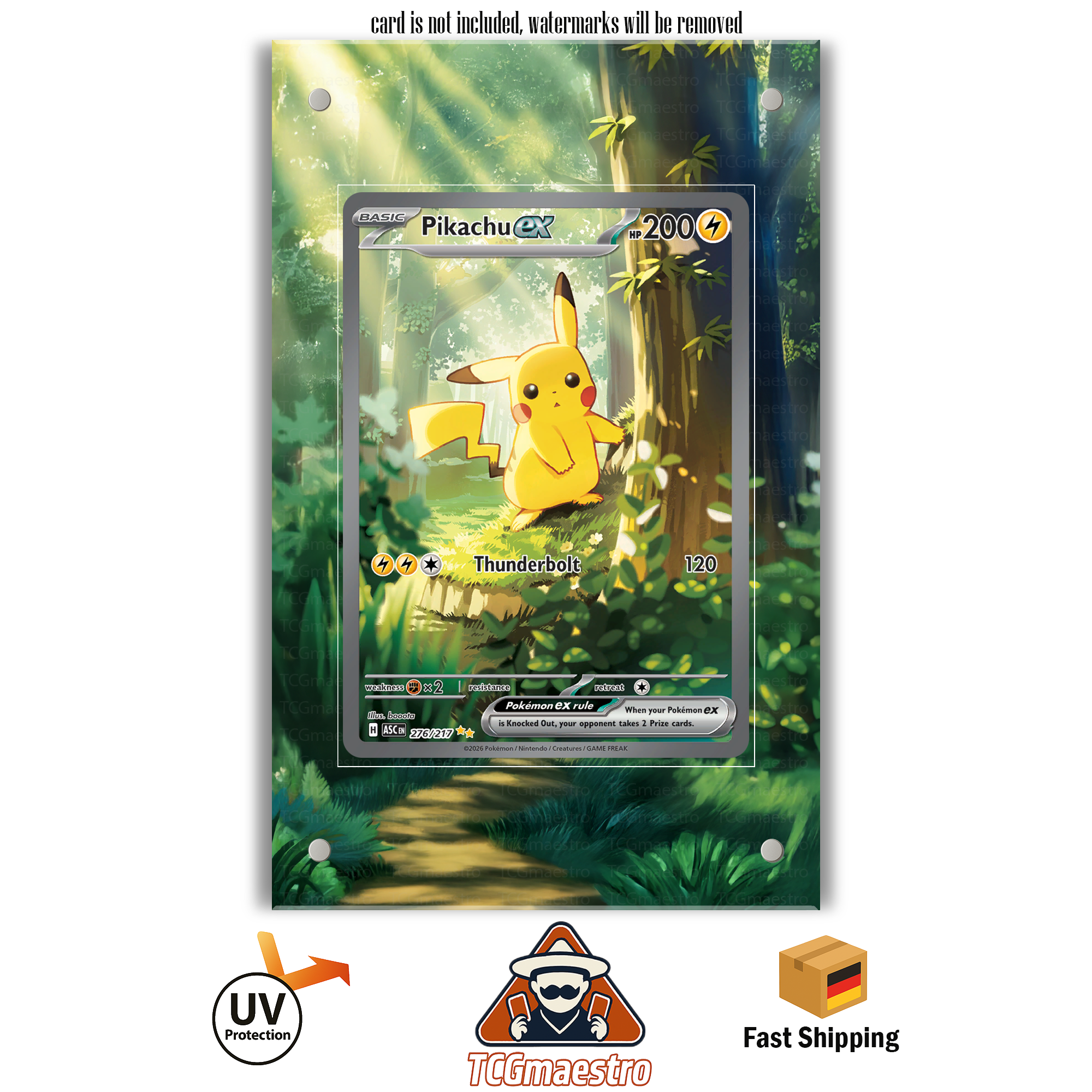 Pikachu ASC 276 Pokémon Extended Artwork Rahmen & Case