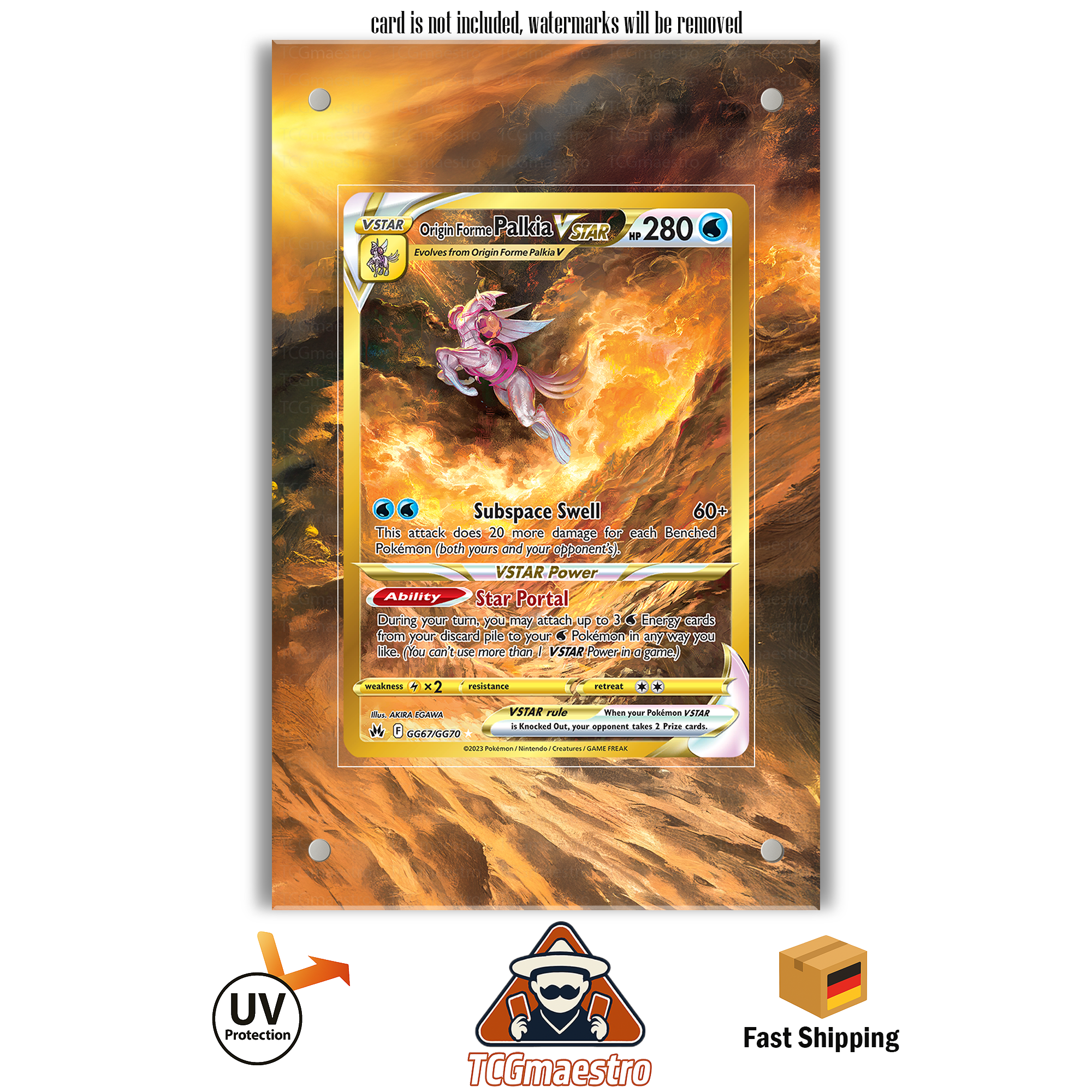 Palkia CRZ GG67 Pokémon Extended Artwork Rahmen & Schutzhülle