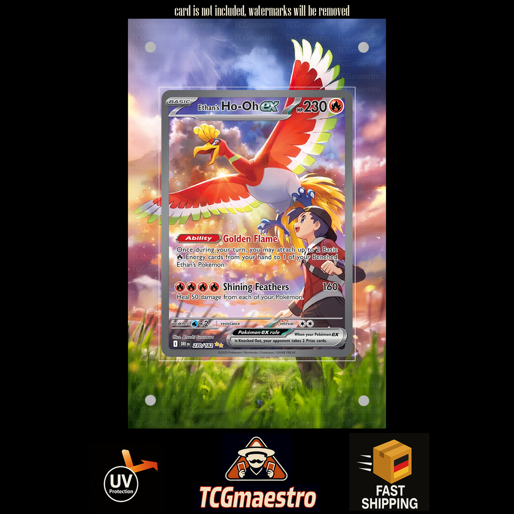 Ethans Ho-Oh DRI 230/182 extended artwork acrylic case magnetic protective cover Pokemon