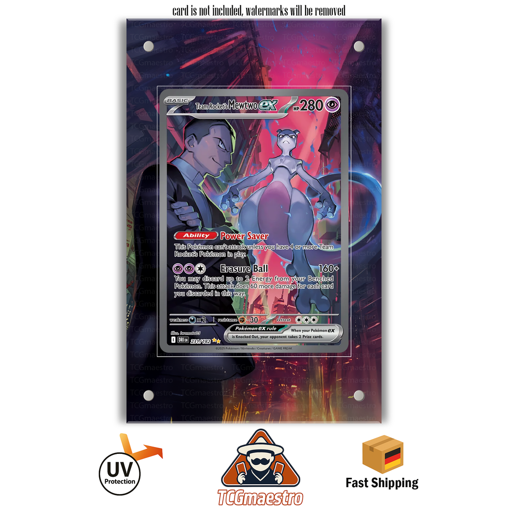 Mewtu Mewtwo DRI 231/182 Pokémon Extended Artwork Rahmen & Schutzhülle