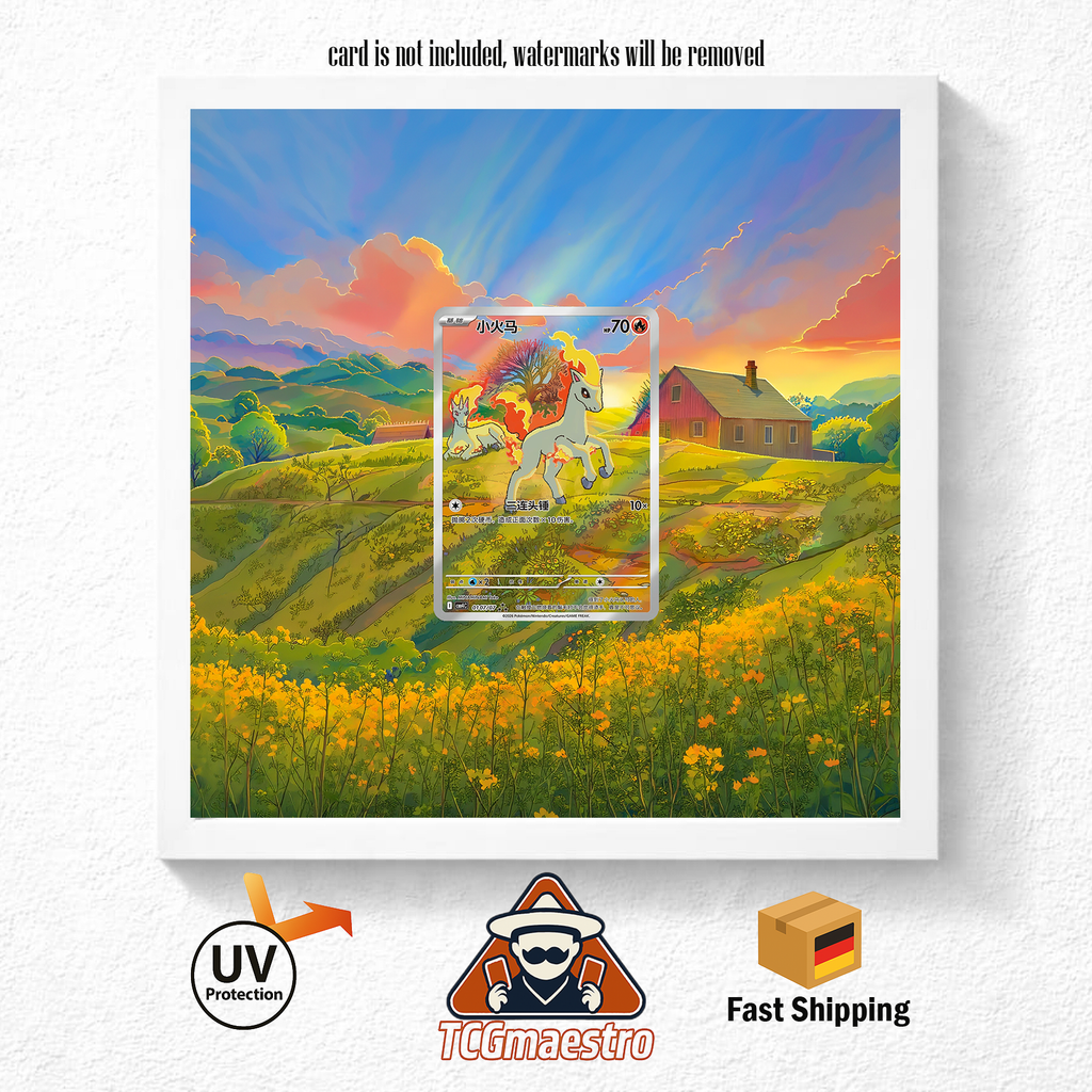 Bilderrahmen Pokémon Gem Pack Ponita Ponyta Display Frame Extended Art