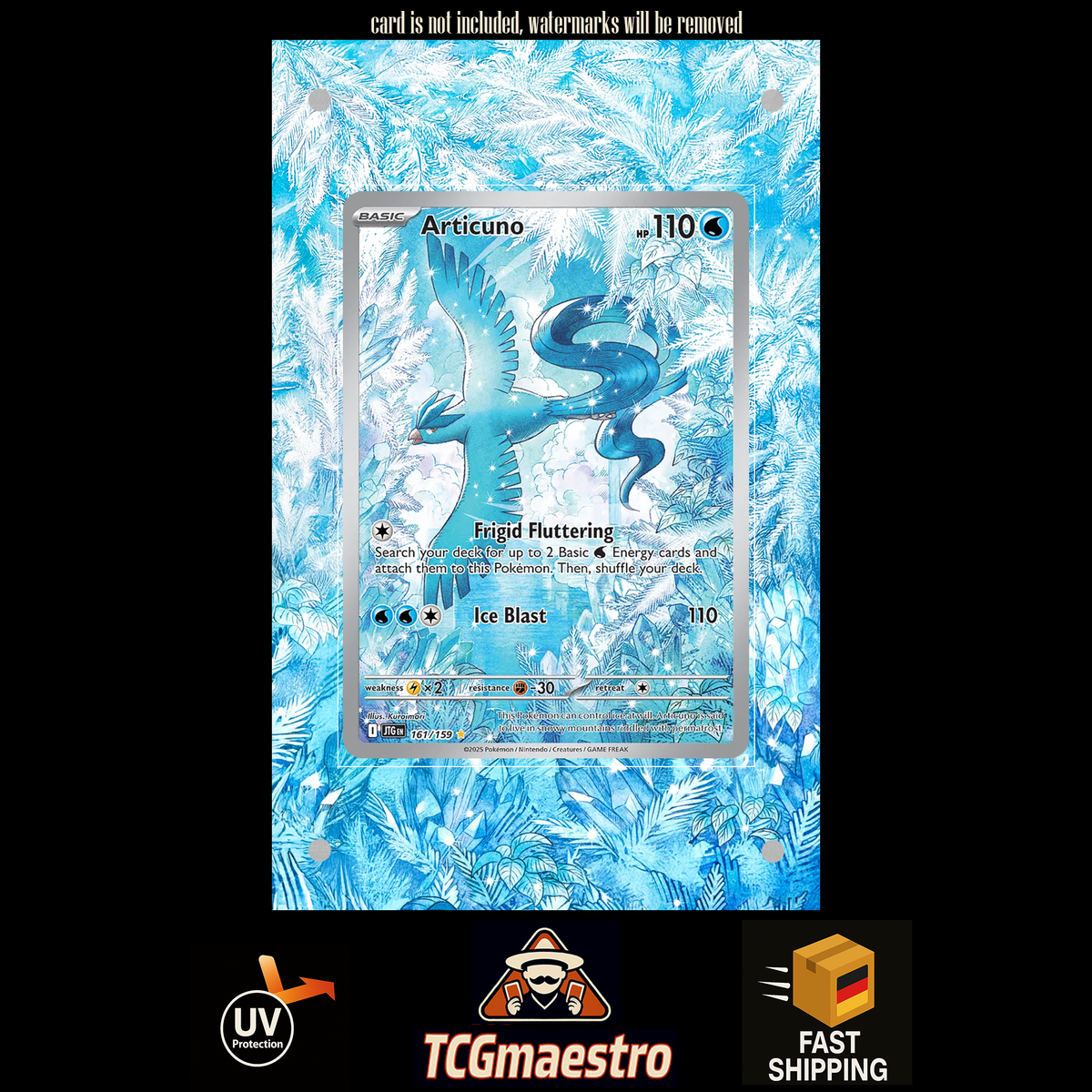 Articuno JTG 161/159 extended artwork acrylic case magnetic protective cover Pokemon
