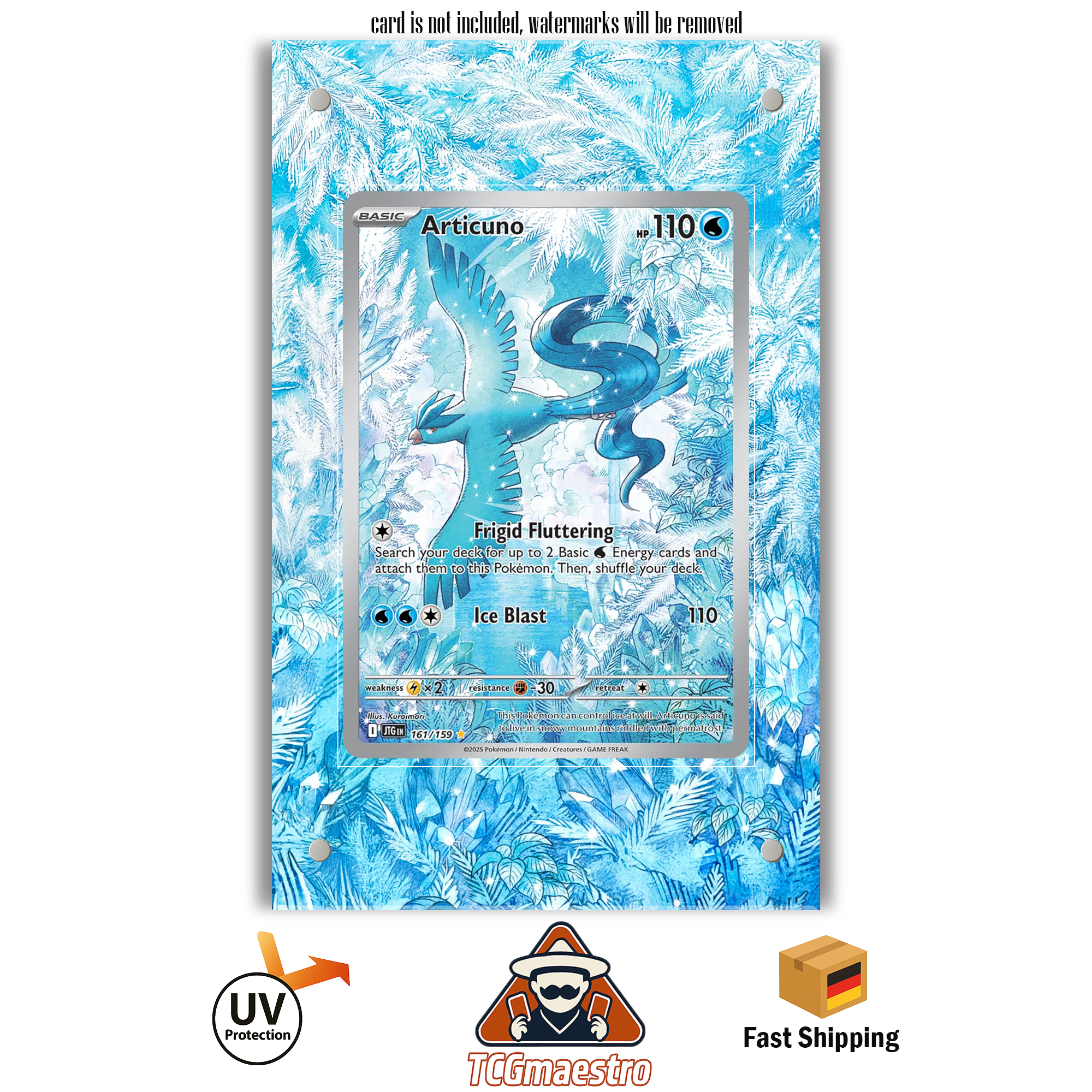 Pokmon Cards Extended Artwork Acrylic Case Protector - Journey Together Articuno, Articuno TCGmaestro Pokmon Cards Extended Artwork Acrylic Case Protector - Journey Together Articuno, Articuno TCGmaestro