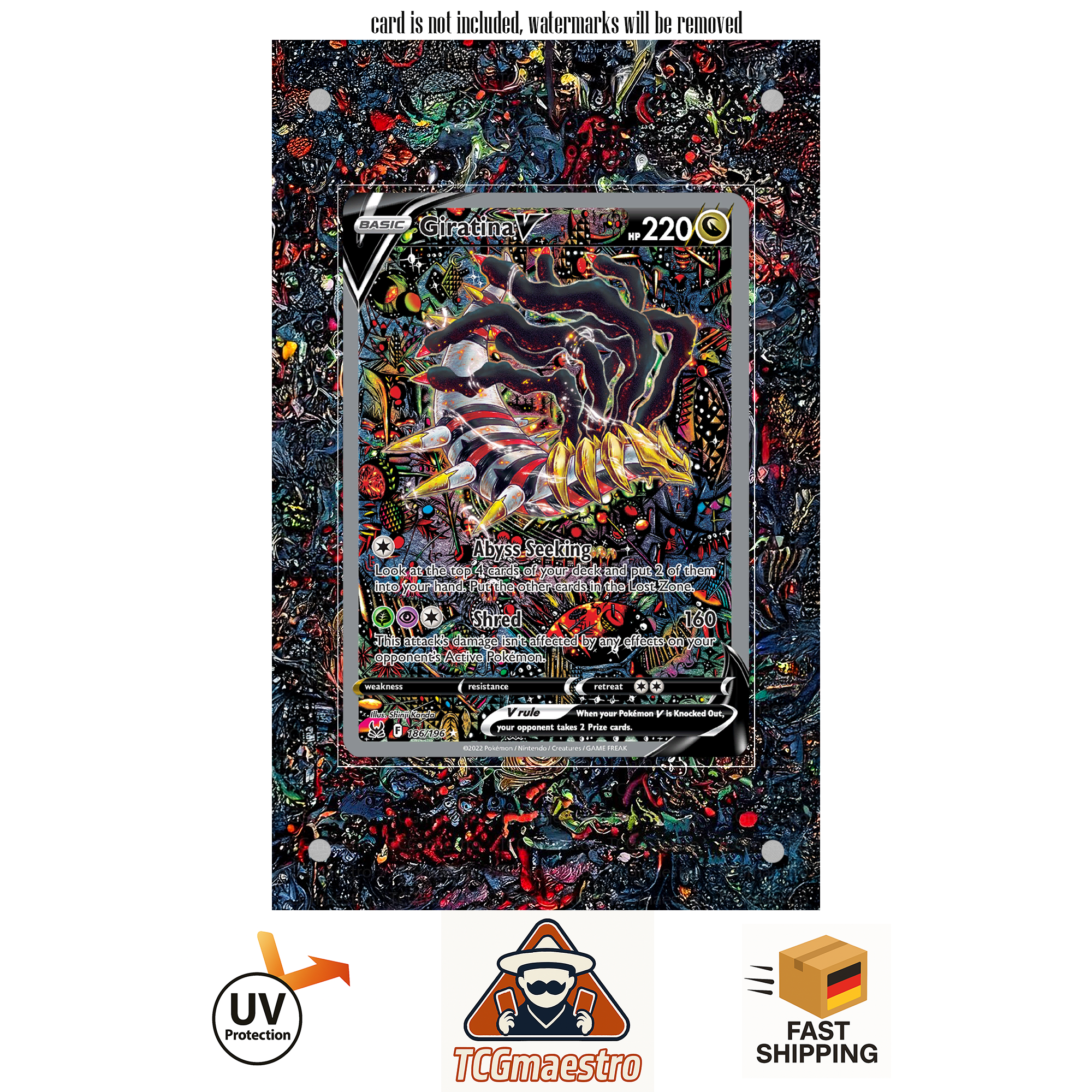 Giratina LOR 186/196 extended artwork acrylic case magnetic protective cover Pokemon