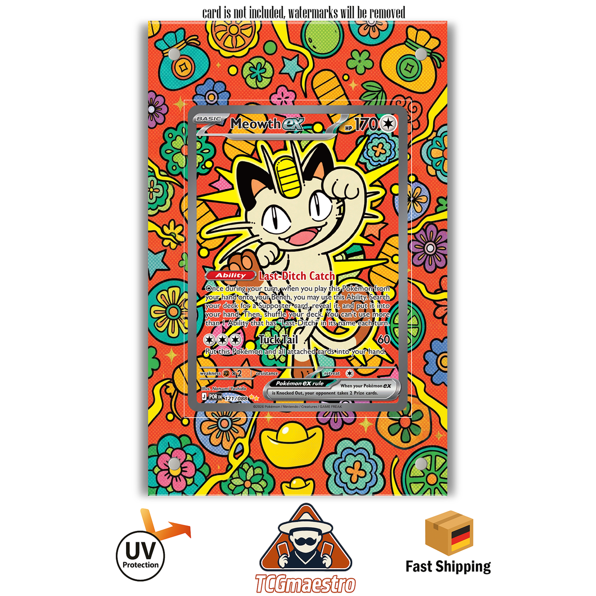 Mauzi Meowth POR 121 Pokémon Extended Artwork Rahmen