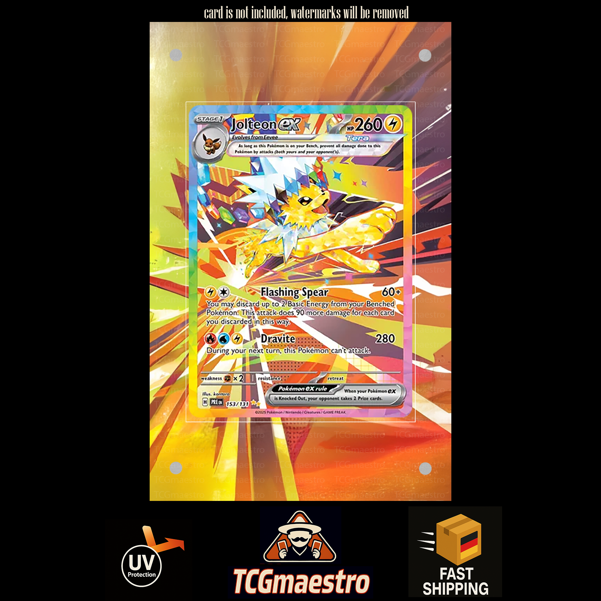 Jolteon PRE 153/131 extended artwork acrylic case magnetic protective cover Pokemon