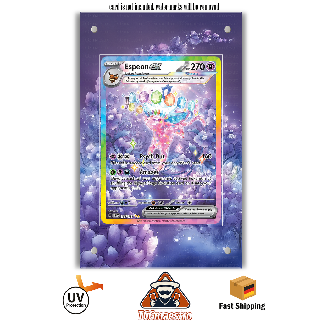 Psiana Espeon PRE 155/131 Pokémon Extended Artwork Rahmen & Schutzhülle