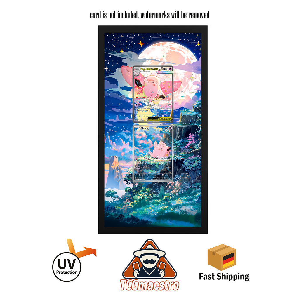 Bilderrahmen Pokémon Piepi Pixi Clefairy Clefable POR Display Art Frame
