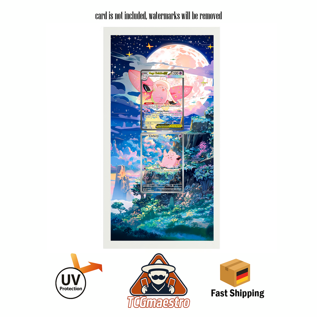 Bilderrahmen Pokémon Piepi Pixi Clefairy Clefable POR Display Art Frame