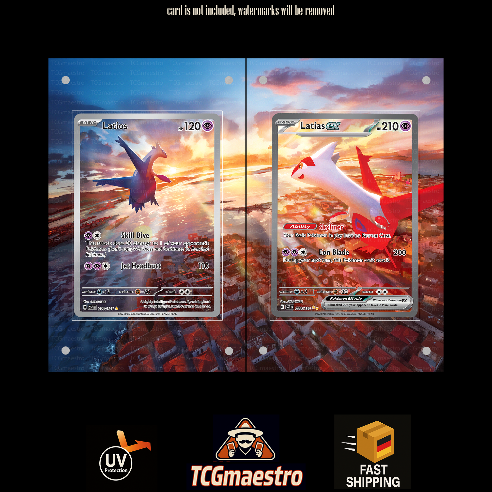 Latias Latios SSP extended artwork acrylic case magnetic protective cover Pokemon
