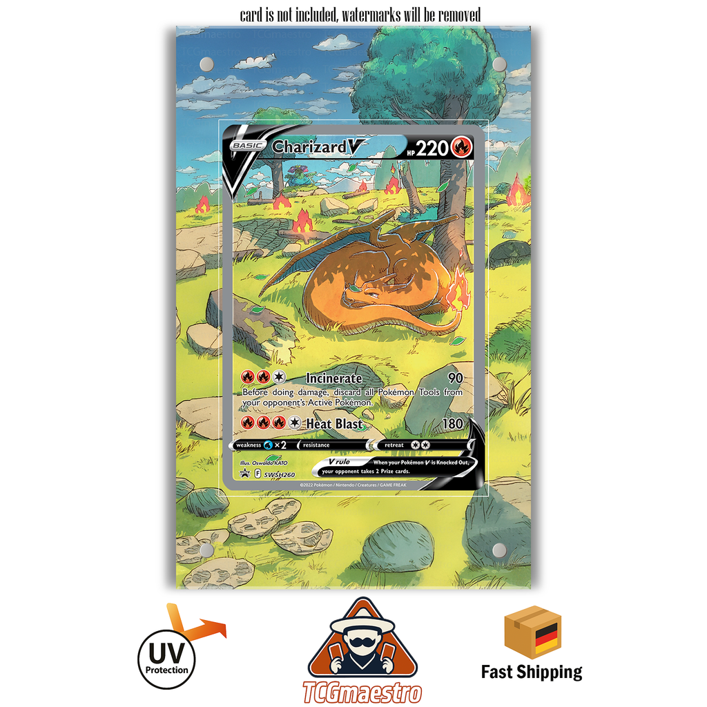 Charizard Glurak SWSH260 Pokémon Extended Artwork Rahmen