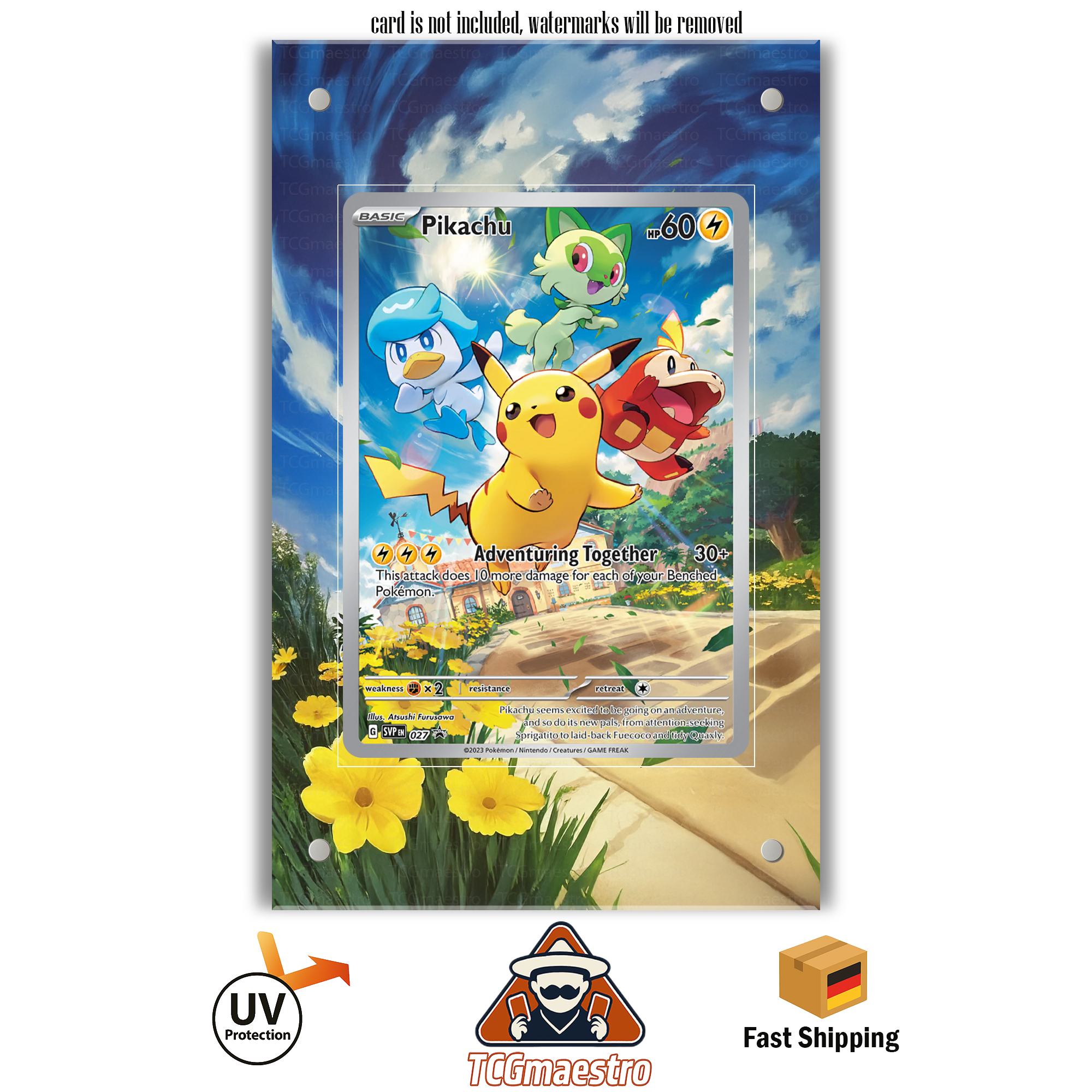 Pikachu SVP27 Pokémon Extended Artwork Rahmen & Schutzhülle